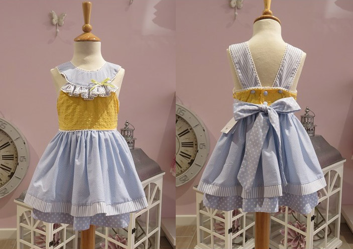 Vestido con vuelo para niña Laura Montaño Primavera Verano